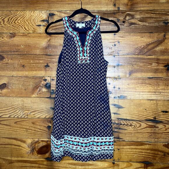 THML Navy sun dress with embroidery detail size Medium - Picture 1 of 6